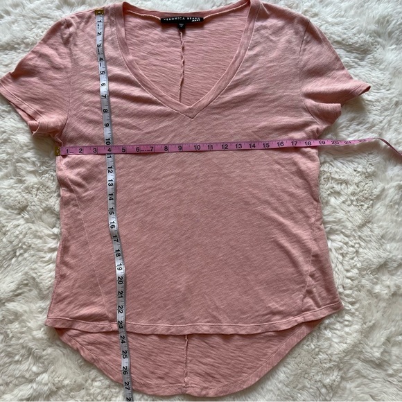 Veronica Beard Blush V-Neck Tee - Picture 3 of 7